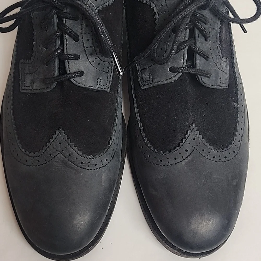 Brusque Size 43/10 Classic Wingtip Black Mens Leather Quality Oxford Shoes